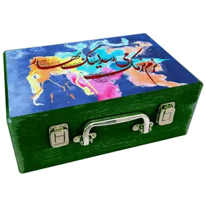  جعبه هدیه چوبی مدل چمدان بهاری کد WS613