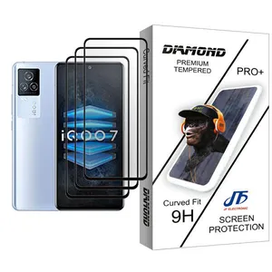 JF Diamond Glass MIX003 Screen Protector For  iQOO 7 Pack Of 3