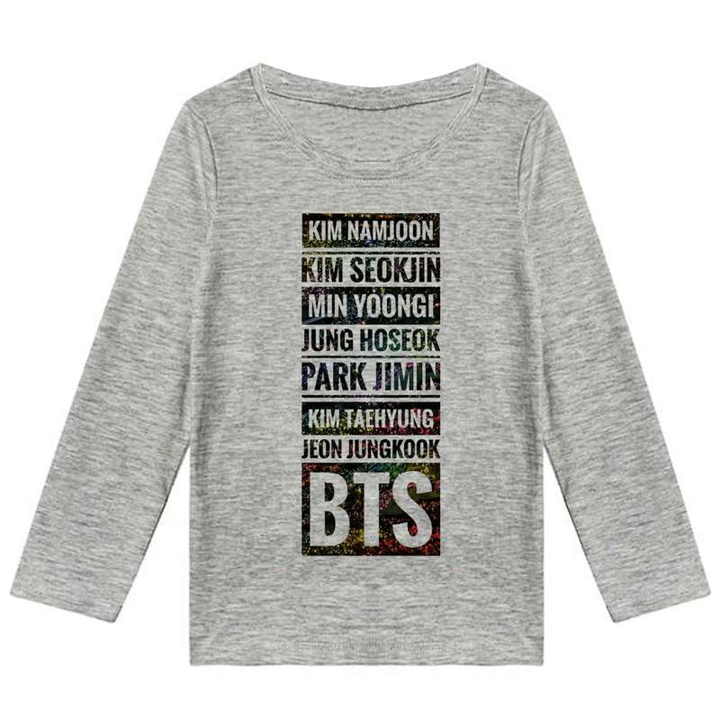 تی شرت آستین بلند دخترانه مدل F180 BTS