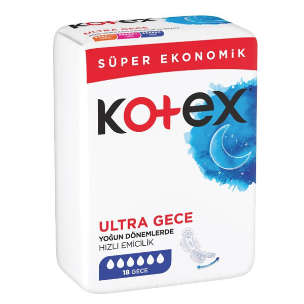نوار بهداشتی کوتکس مدل  Ultra Gece بسته 18 عددی