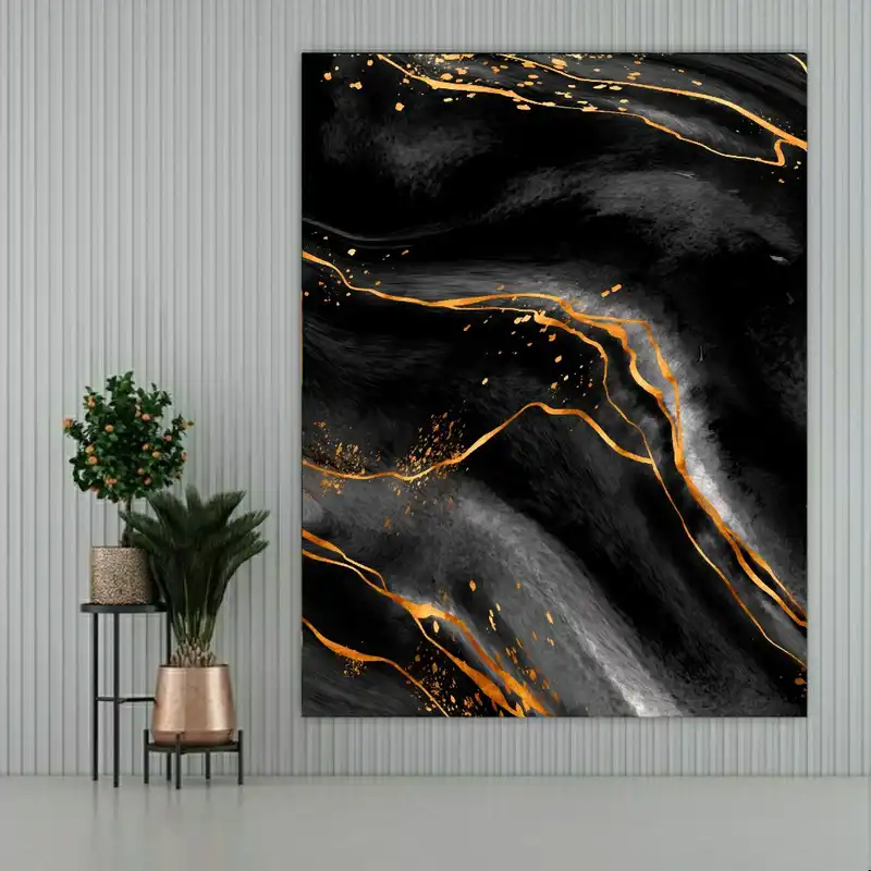 تابلو بوم طرح مدرن طلایی مشکی مدل SDB8328