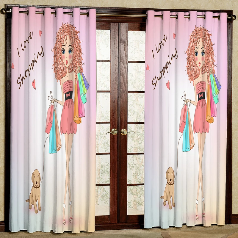     پرده مدل دختر و خرید مخمل پانچی کد 1091 سایز 140x280 سانتی متر