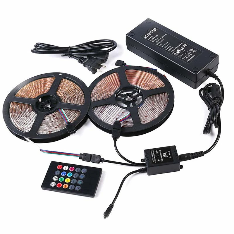 ریسه ال ای دی مدل ریموت موزیکال کد RGB-24key طول 10 متر