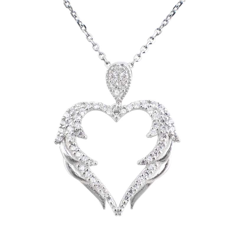 گردنبند نقره زنانه مدل قلب AVN-125 گردنبند نقره زنانه مدل قلب AVN-125