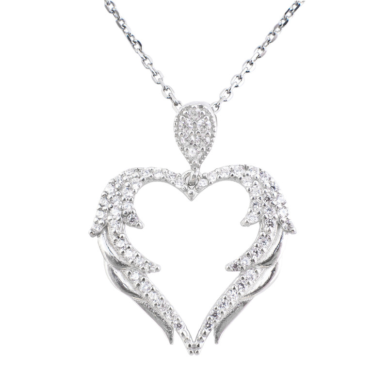 گردنبند نقره زنانه مدل قلب AVN-125 گردنبند نقره زنانه مدل قلب AVN-125