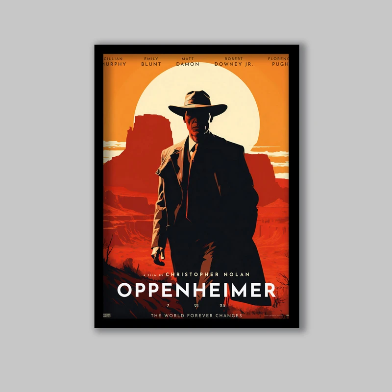 تابلو لیلیان طرح فیلم اوپنهایمر کد LA-G10912-2 فریم مشکی