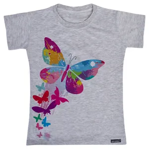 تی شرت آستین کوتاه پسرانه 27 مدل Colorful Butterfly کد MH807