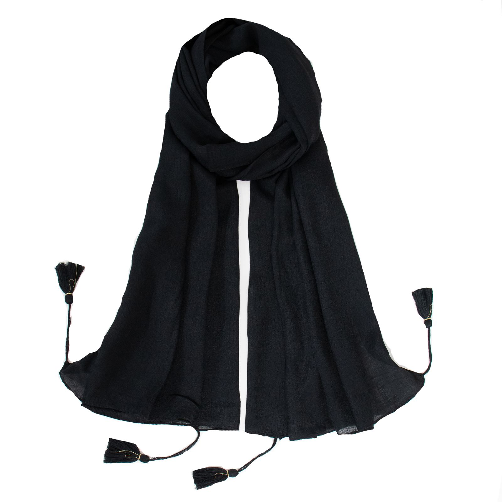 شال زنانه مدل ساده بهاره منگوله دار کد b-2086 -  - 1