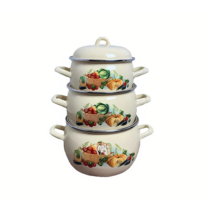 سرویس قابلمه لعابی 6 پارچه مدل خمره ای