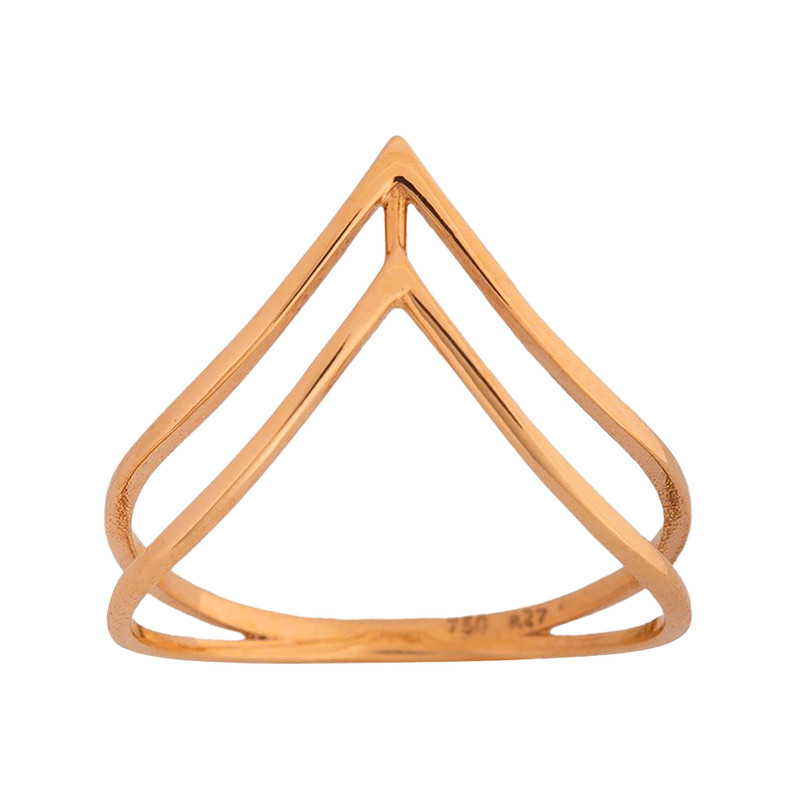 انگشتر طلا 18 عیار زنانه هومن گلد مدل مینیمال کیتانا R806 سایز 54