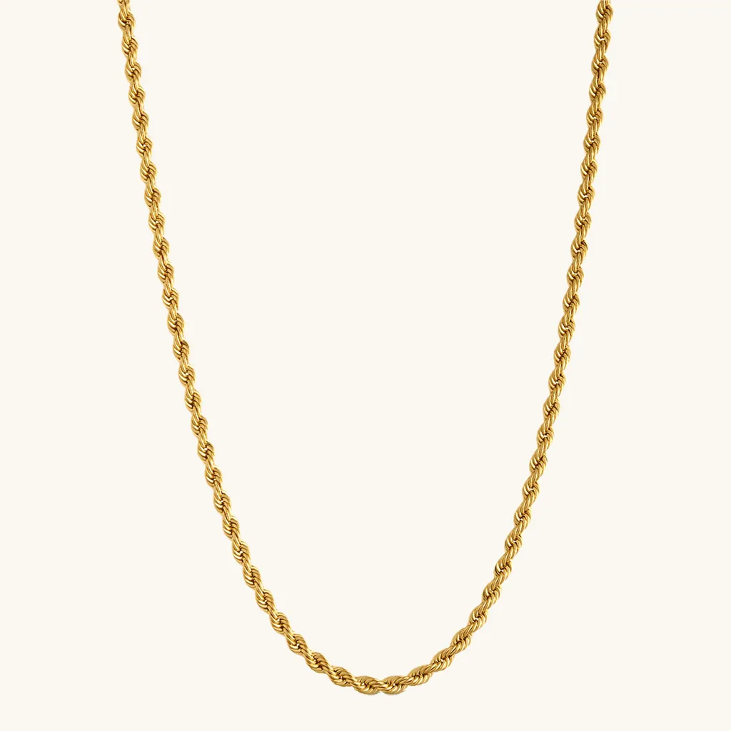 زنجیر طنابی (توئیست) طلا 18 عیار زنانه زرالتون مدل سوپر کد All-Size