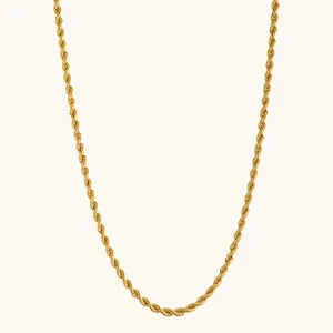 زنجیر طنابی (توئیست) طلا 18 عیار زنانه زرالتون مدل سوپر کد All-Size