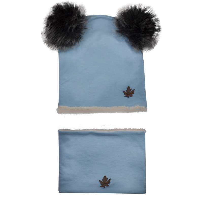 ست کلاه و شال گردن بچگانه مدل رینگی خزدار 9049