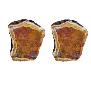 سنگ راف عقیق مدل سجر گل اناری کد H2 بسته دو عددی