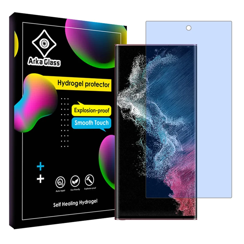 محافظ صفحه نمایش آنتی بلو آرکا گلس مدل Tough مناسب برای گوشی موبایل سامسونگ Galaxy S22 Ultra 5G
