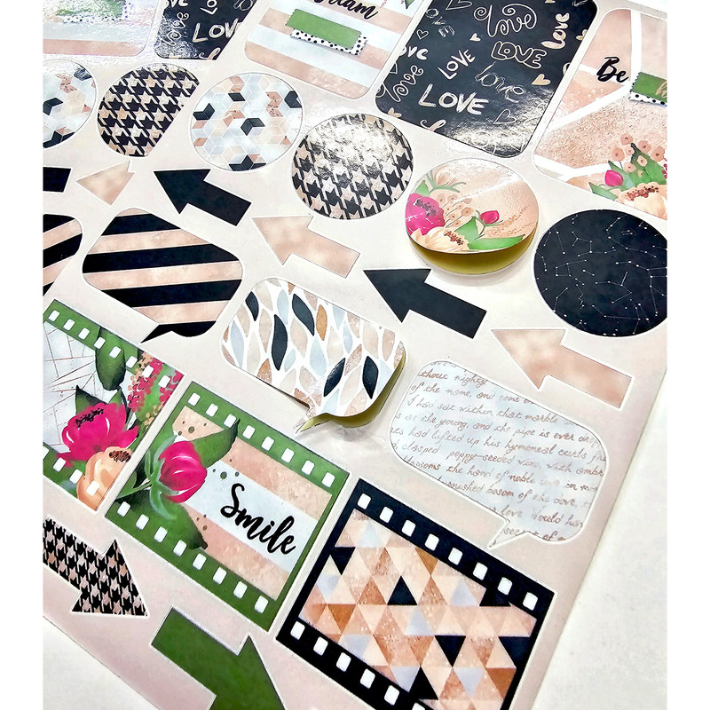 برچسب کاترینکا طرح برش خورده بولت ژورنال مدل Be happy بسته 42 عددی