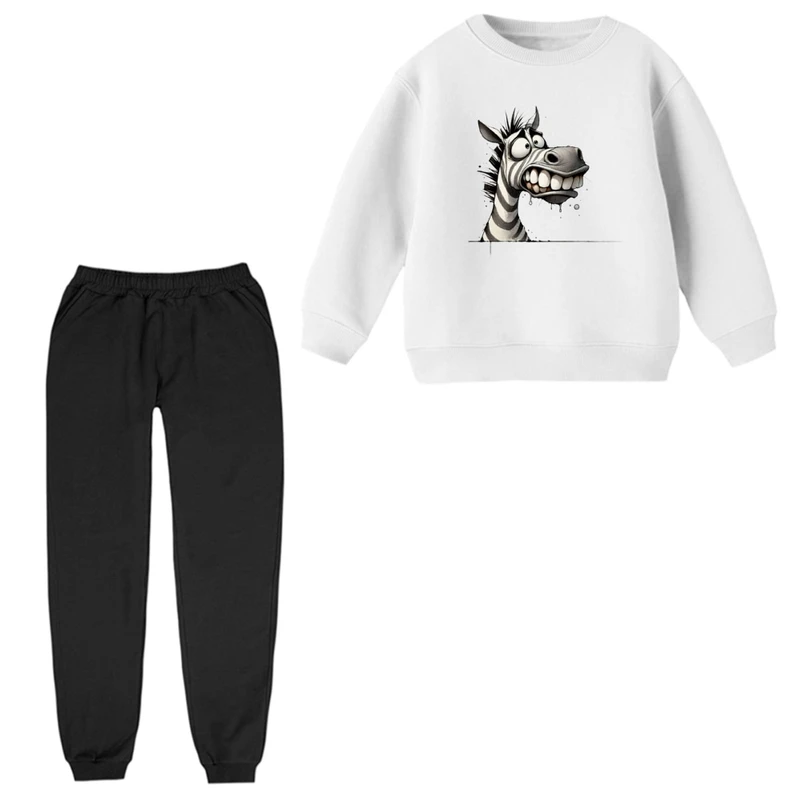 ست سویشرت و شلوار راحتی بچگانه مدل گورخر  