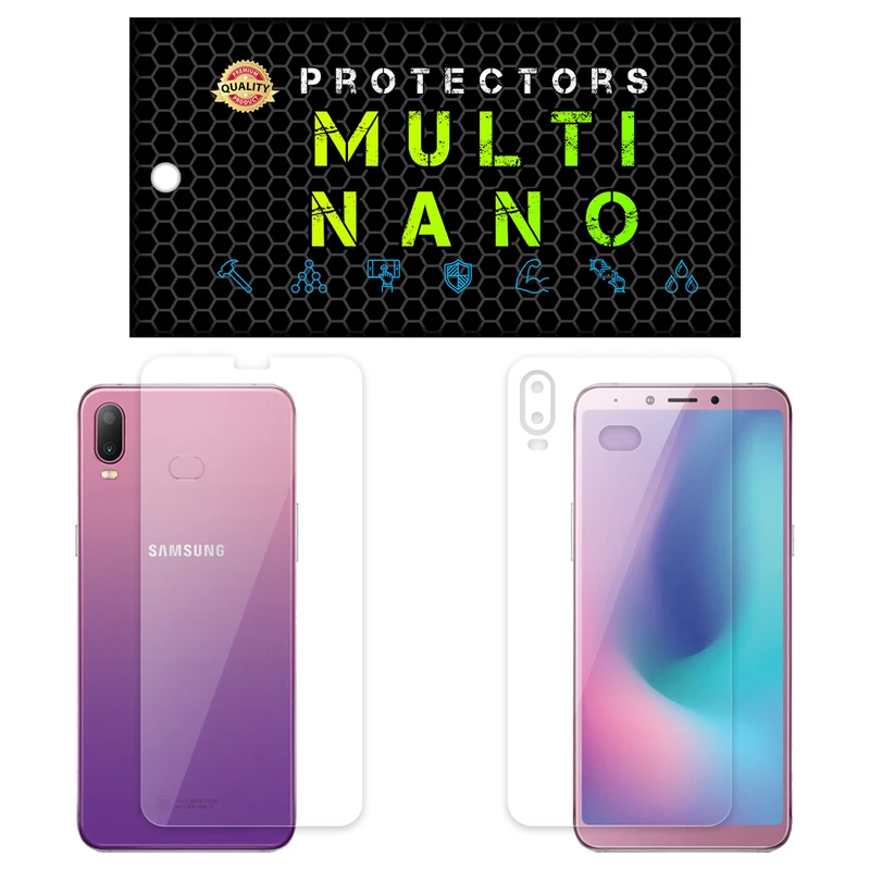 محافظ صفحه نمایش مولتی نانو مدل X-SFT مناسب برای گوشی موبایل سامسونگ Galaxy A6S به همراه محافظ پشت گوشی