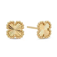 گوشواره میخی طلا 18 عیار زنانه با طرح ونکلیف مدوپد مدل تراش کد AVa-003