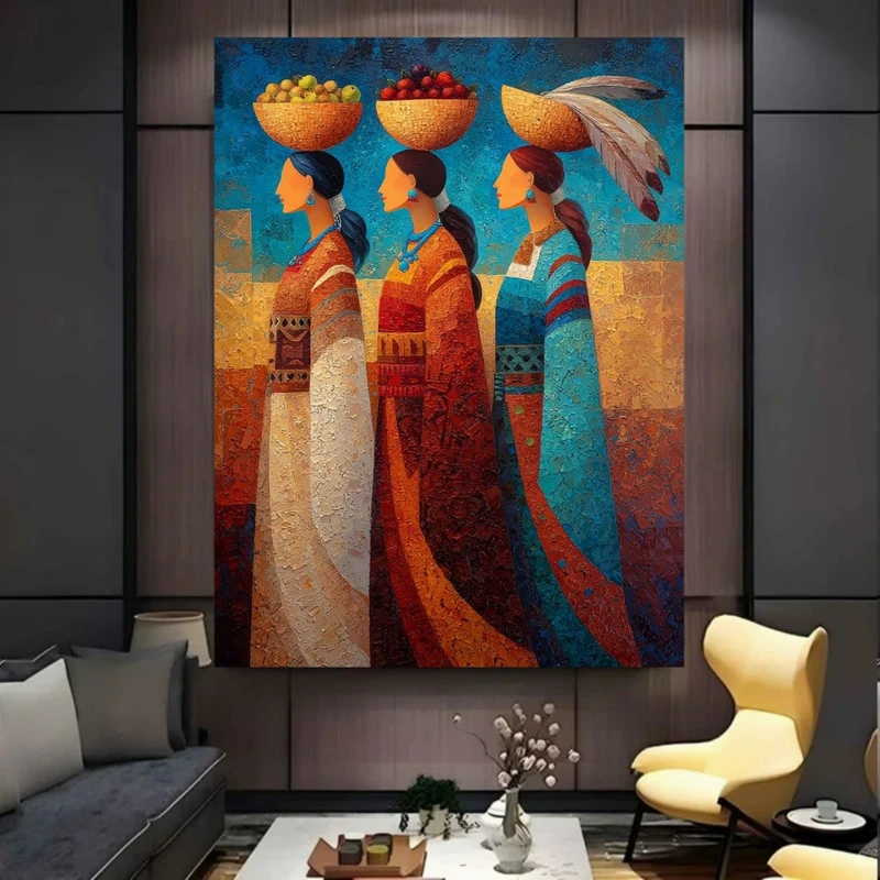 پوستر پارچه ای طرح مخمل  فانتزی مدل سبد میوه کد PY1083
