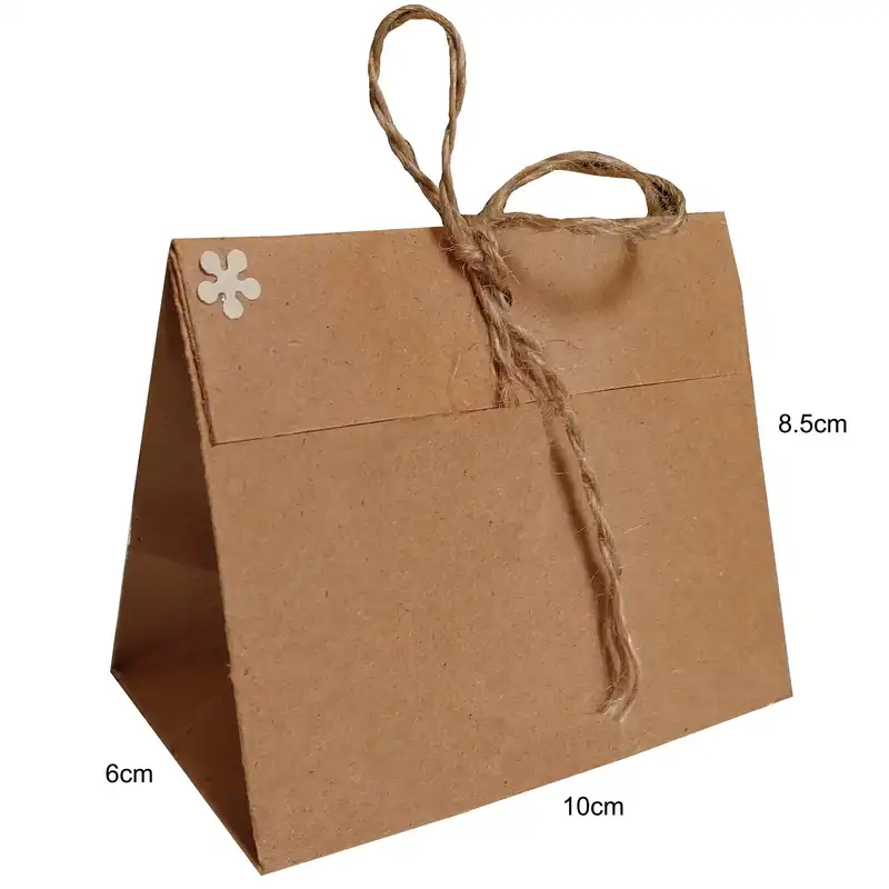 پاکت هدیه مدل کرافت ساده طرح شکوفه تاشو بسته 10 عددی