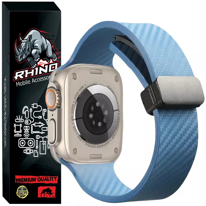 بند راینو مدل Magic Carbon مناسب برای ساعت هوشمند هاینو تکو T94 Ultra Max / T93 Ultra max / T89 Ultra / T99 Ultra Max 49mm