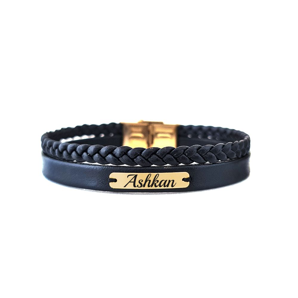 دستبند طلا 18 عیار مردانه لیردا مدل اسم اشکان کد 009 ZXC