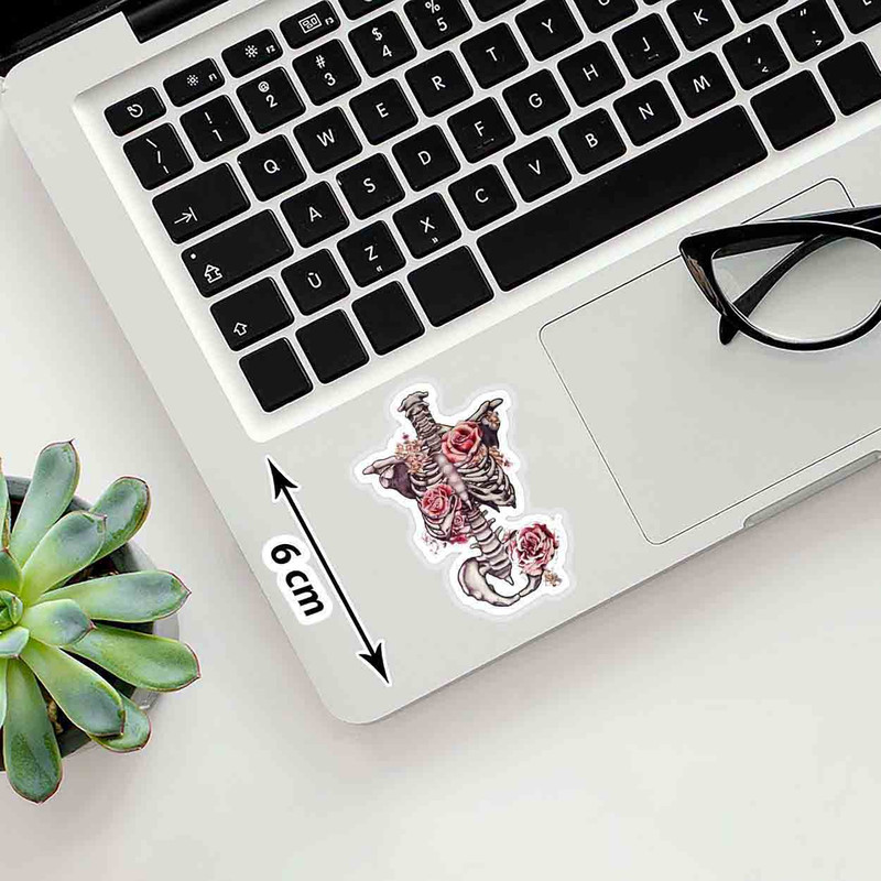 استیکر لپ تاپ طرح bones and botany کد ST236