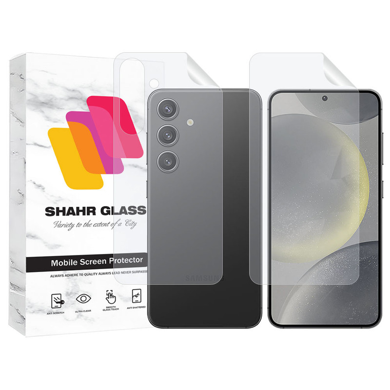 محافظ صفحه نمایش شهر گلس مدل MTNANFBSH مناسب برای گوشی موبایل سامسونگ Galaxy S24 به همراه محافظ پشت گوشی