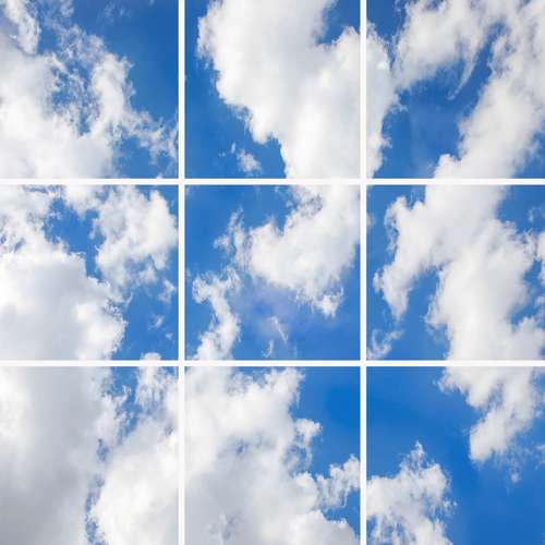 تایل سقفی آسمان مجازی مدل SK-425-3x3 سایز 60x60 مجموعه نه عددی