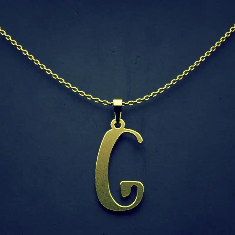 گردنبند طلا 18 عیار زنانه مدوپد مدل حرف G کد H3-1-1215