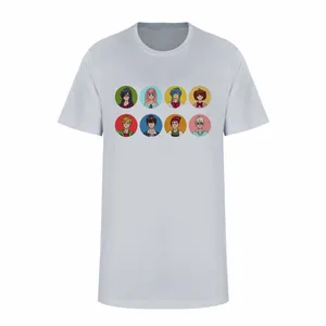 تی شرت آستین کوتاه زنانه مدل ANIME کد L343 رنگ طوسی