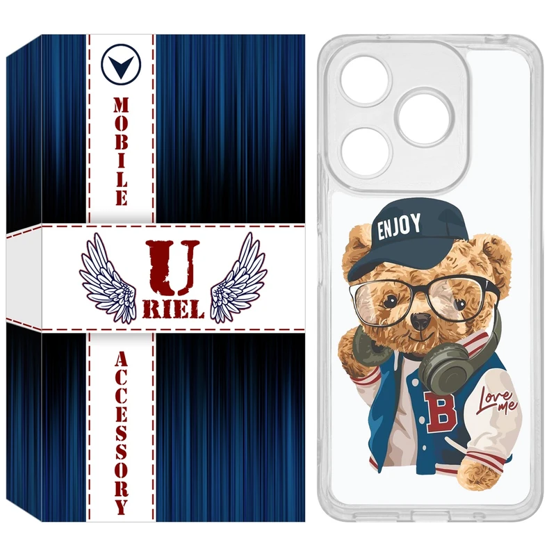 کاور یوریل مدل Clear کد 35 طرح تدی مناسب برای گوشی موبایل شیائومی Redmi 13X / 13 / Poco M6 4G