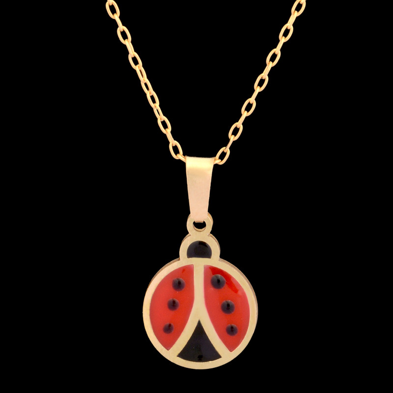 گردنبند طلا 18 عیار دخترانه طلای مستجابی مدل کفشدوزک کد 03 گردنبند طلا 18 عیار دخترانه طلای مستجابی مدل کفشدوزک کد 03