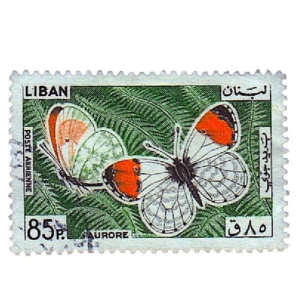 تمبر یادگاری مدل پروانه لبنان 9188