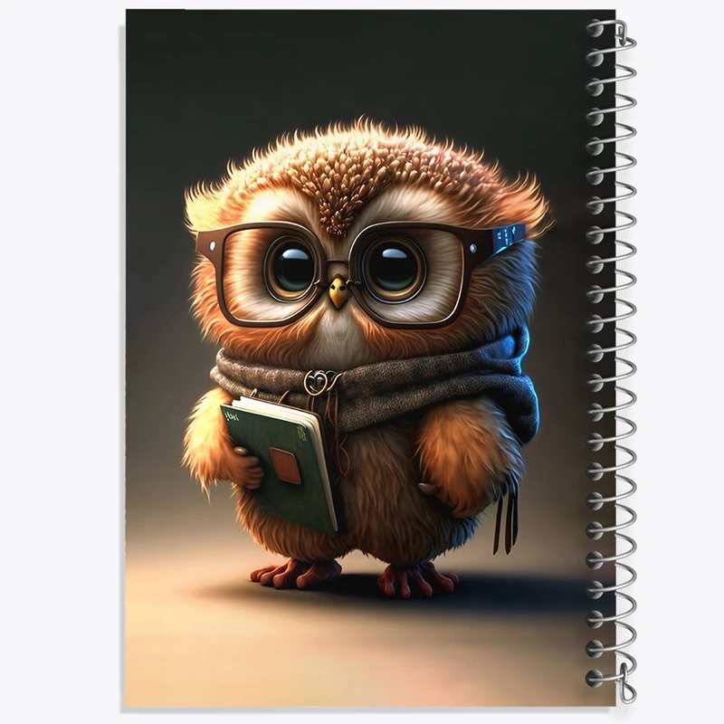 دفتر مشق 50 برگ خندالو طرح جغد بامزه کد N2508