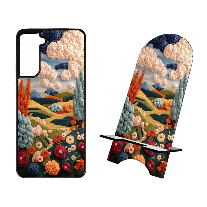 کاور گالری وبفر طرح خانه ها مناسب برای گوشی موبایل سامسونگ galaxy s21 plus به همراه استند