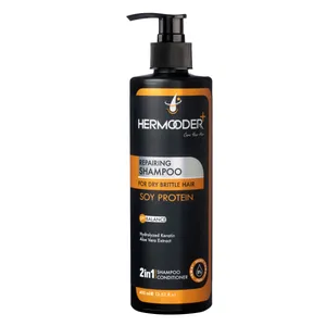 شامپو مو هرمودر مدل SOY PROTEIN مناسب برای موهای خشک و آسیب دیده حجم 400 میلی لیتر