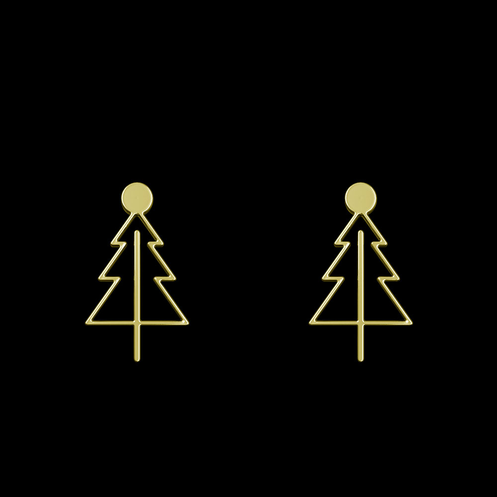 گوشواره طلا 18 عیار زنانه مدوپد مدل درخت کد GA1-15746