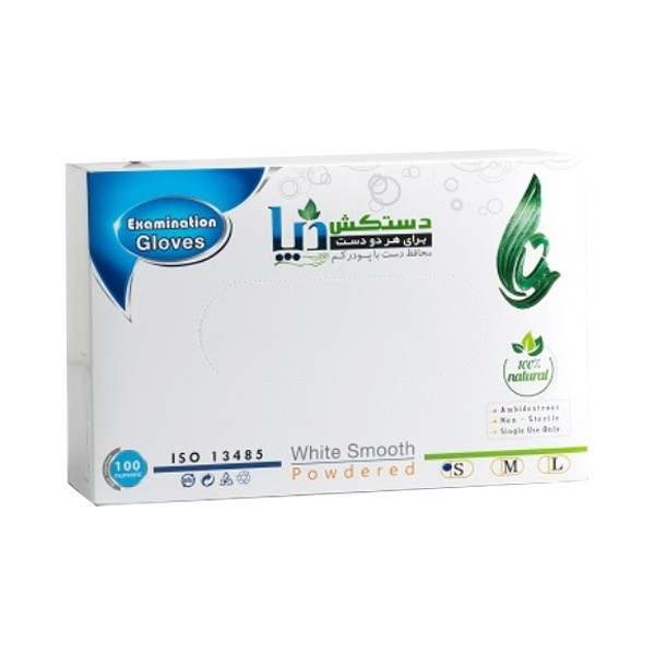 دستکش یکبار مصرف لاتکس مدل DEPA بسته 100 عددی M