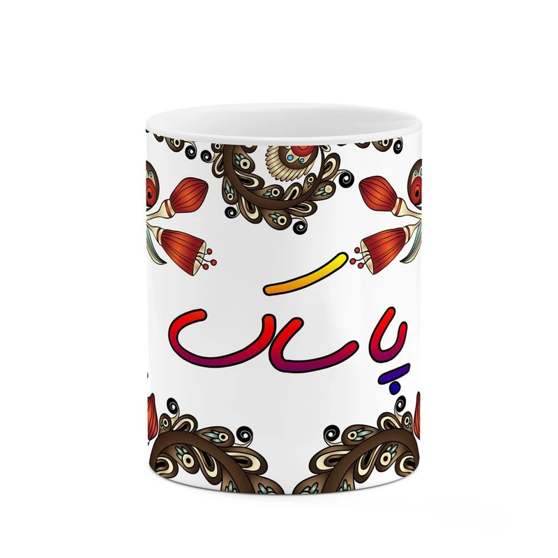ماگ کاکتی مدل اسم پاساک طرح سنتی گل و بته کد mgh44321