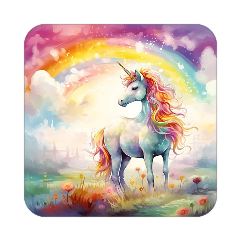 زیر لیوانی کاکتی طرح اسب تک شاخ و یونیکورن مدل mp33481