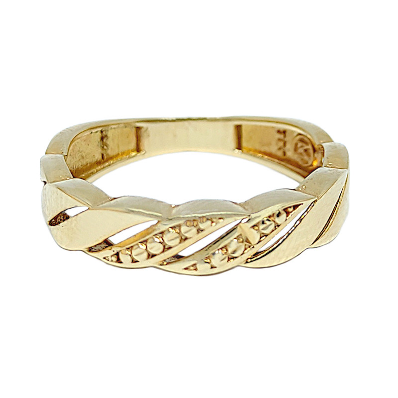 انگشتر طلا 18 عیار زنانه با طرح کارتیه افرا مدل 250 سایز 56