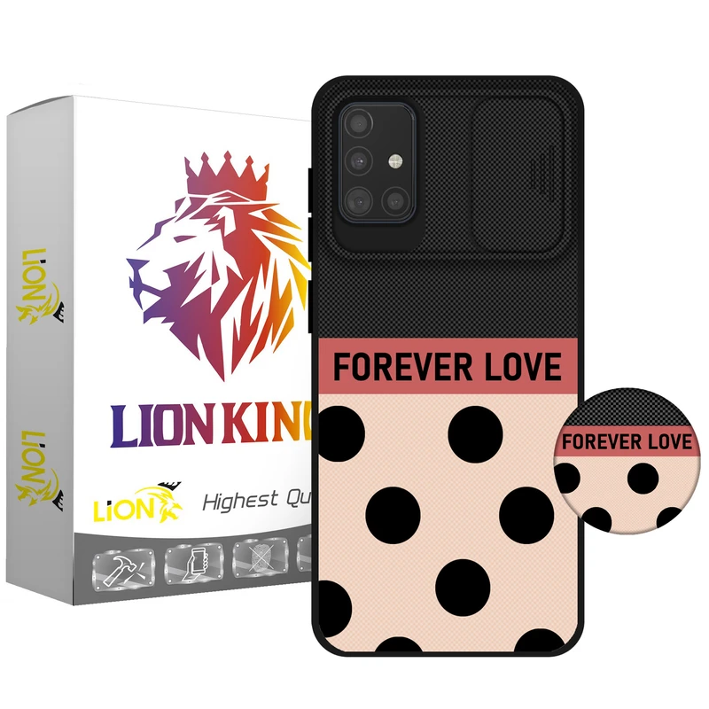 کاور لاین کینگ مدل FOREVER LOVE مناسب برای گوشی موبایل سامسونگ Galaxy A71 به همراه پایه نگهدارنده