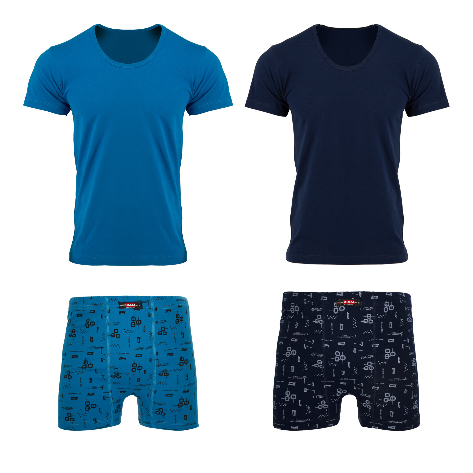 ست شورت و زیرپوش مردانه کیان تن پوش مدل 112738 مجموعه 2 عددی 