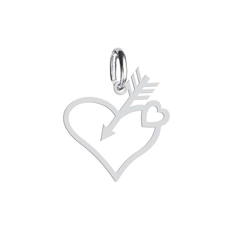 آویز گردنبند نقره هایکا طرح قلب و تیر مدل n.ha 672