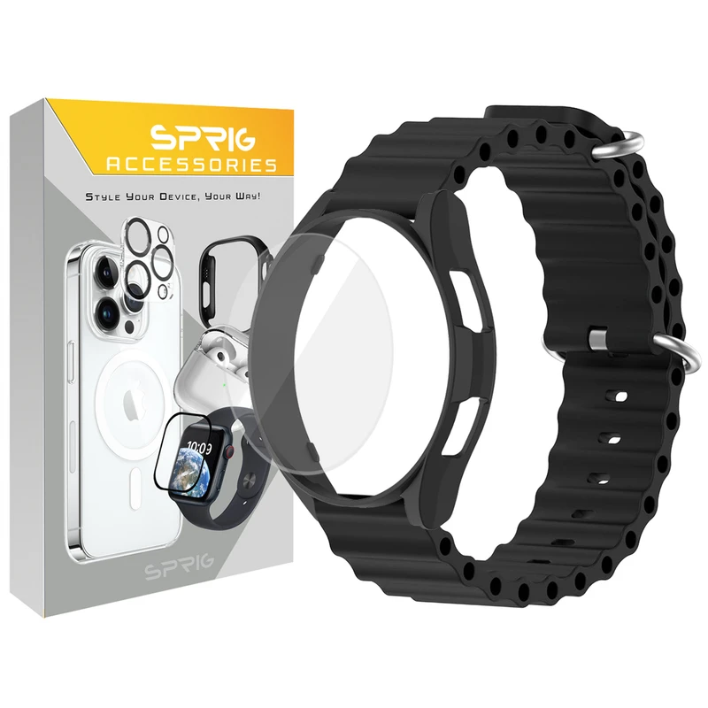 بند اسپریگ مدل Ocean SP Guard مناسب برای ساعت هوشمند سامسونگ Galaxy Watch 6 Classic 47mm به همراه کاور