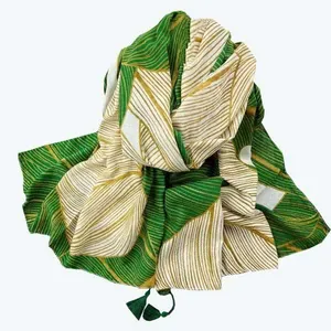 شال زنانه مدل نخی برگ هاوایی کد p200