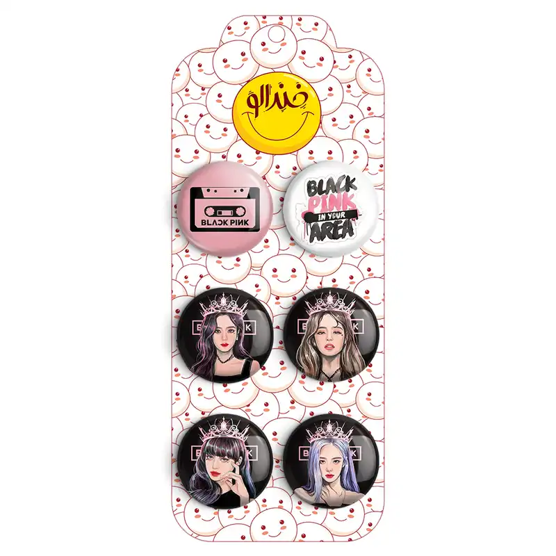 پیکسل خندالو طرح گروه موسیقی بلک پینک کد 182B مجموعه 6 عددی