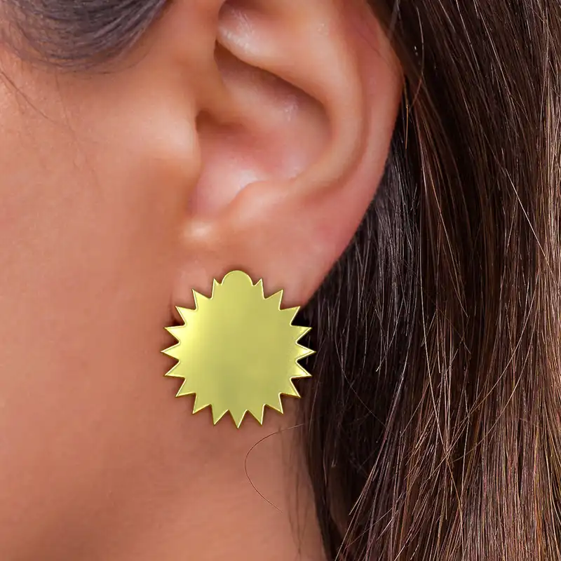 گوشواره طلا 18 عیار زنانه مدوپد مدل ستاره کد GA1-15593